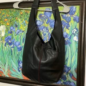 Hammitt Tom Hobo Style Bag | Black Leather/Gunmetal Hardware